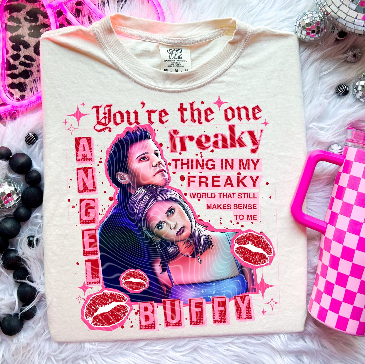 Freaky Angel and Buffy DTF Print
