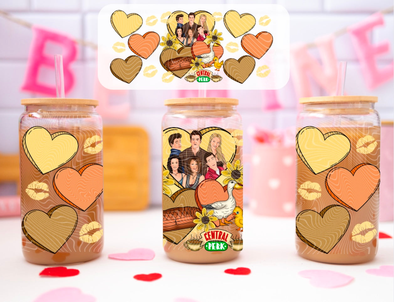 Central Perk 16 oz Glass Can Wrap