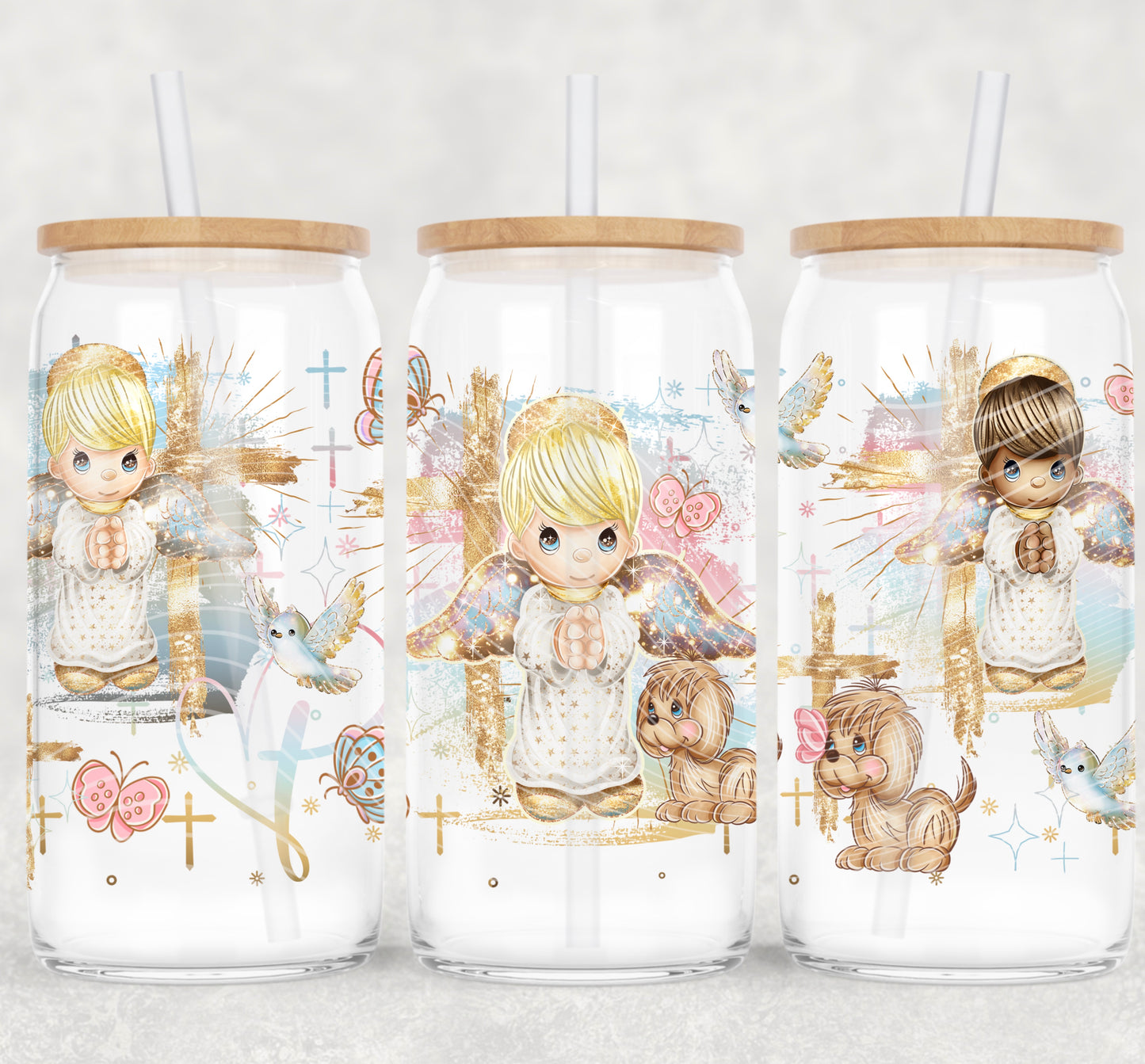 Jesus Loves Me This I Know 16 oz Glass Can Wraps