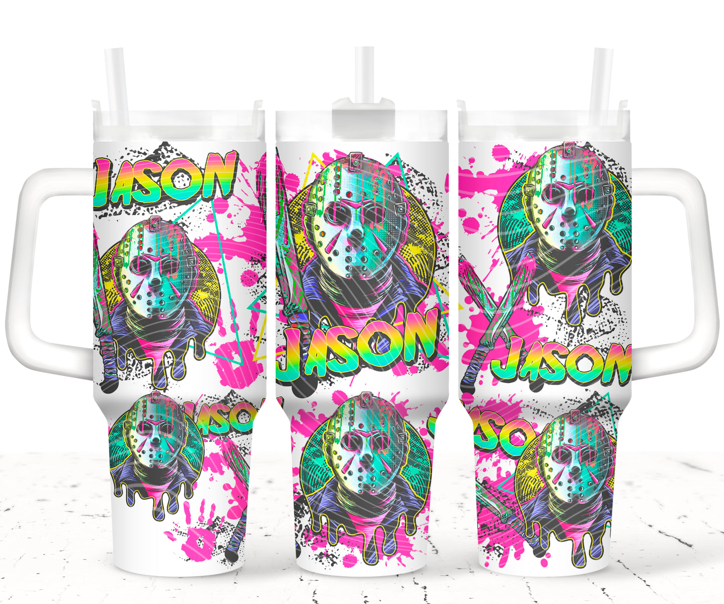 Jason Neon 40 oz Tumbler Prints