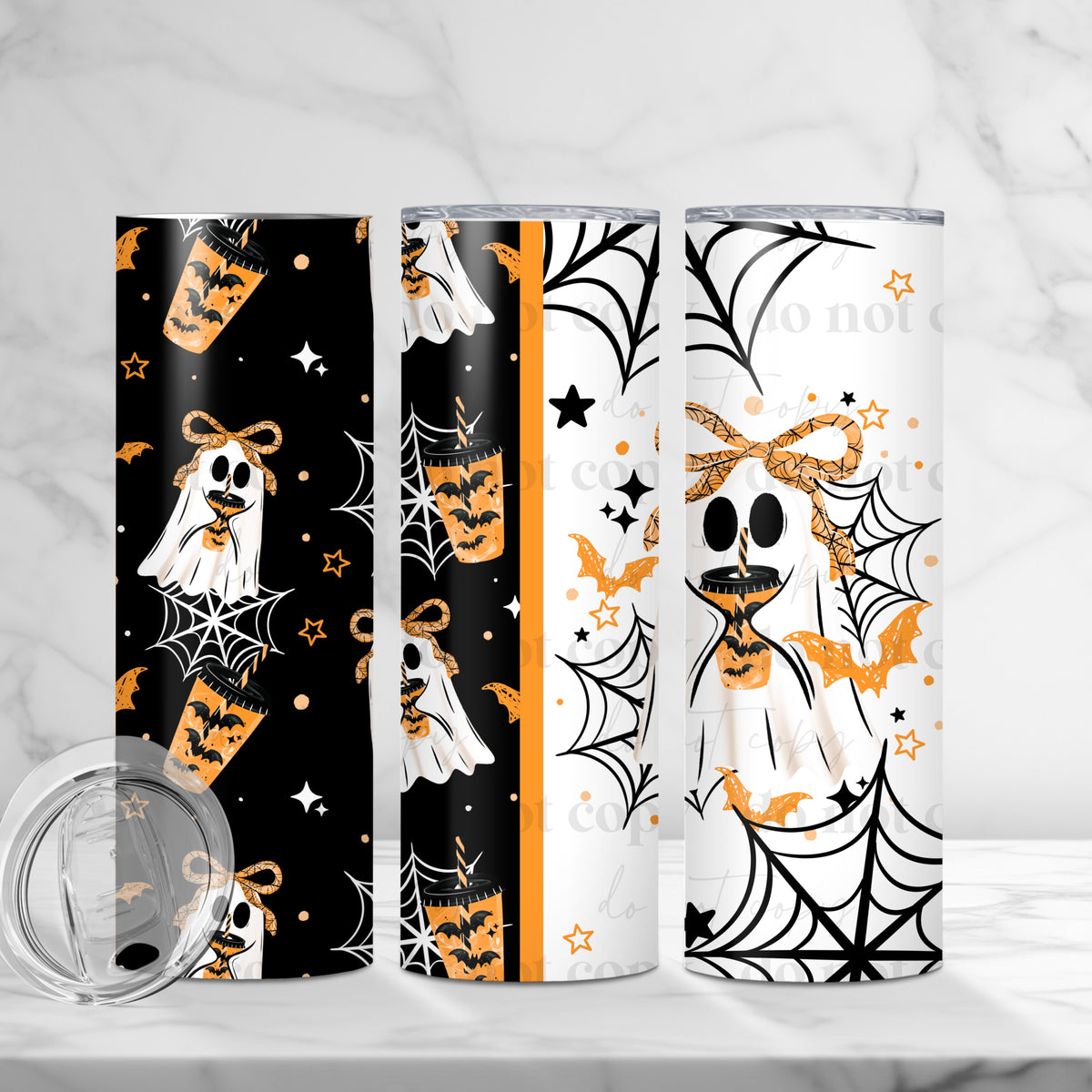 Halloween Coffee Ghost Tumbler Wrap