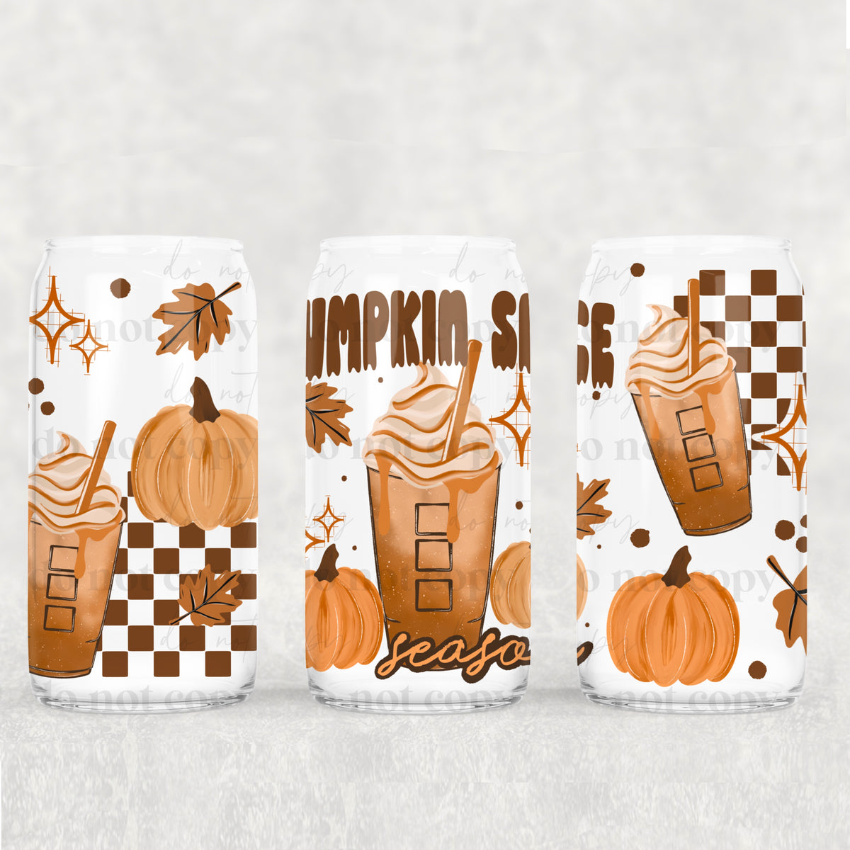 Pumpkin Spice Season 16 oz Glass Wrap