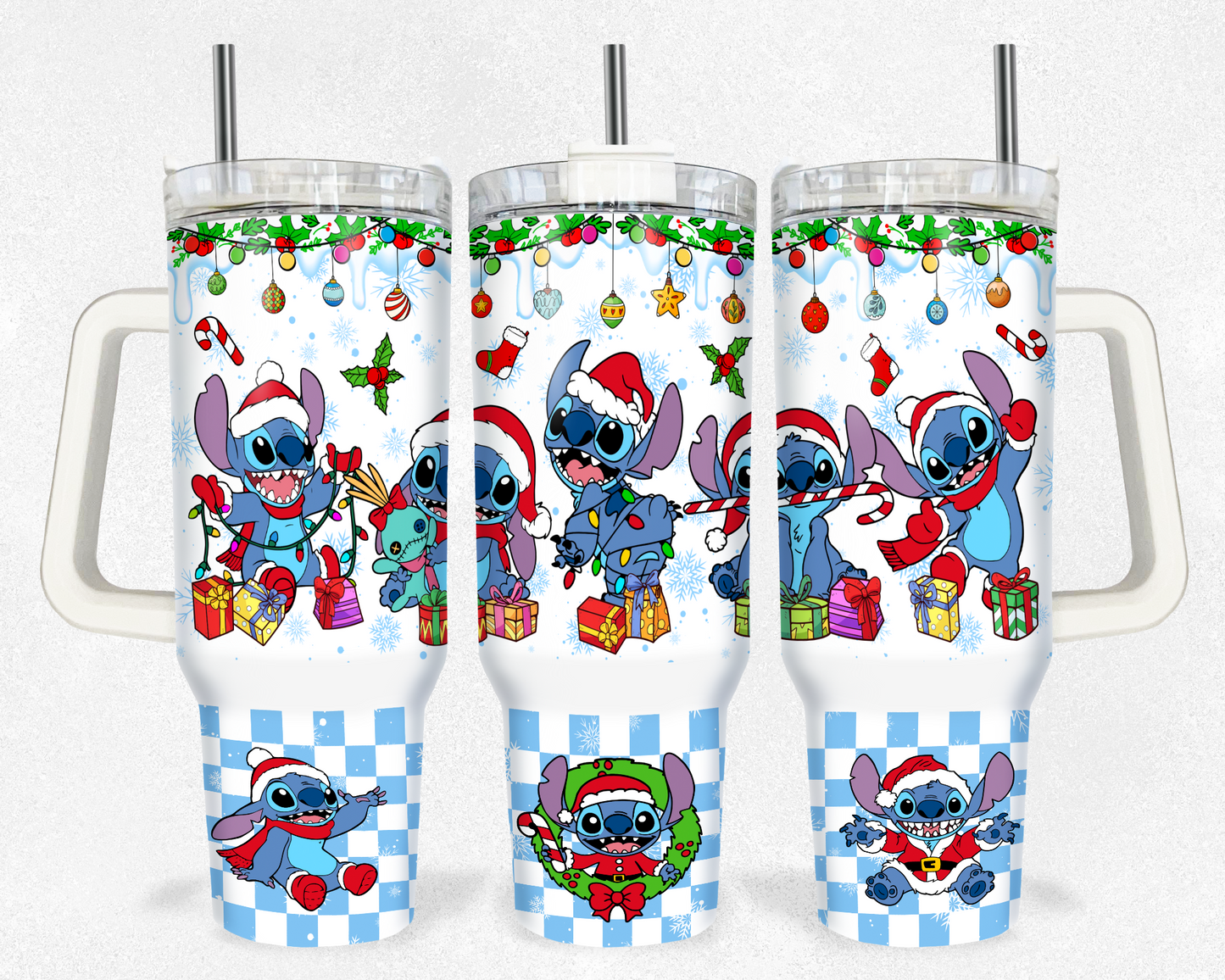 Christmas Checkered Stitchmas 40 oz Tumbler Prints