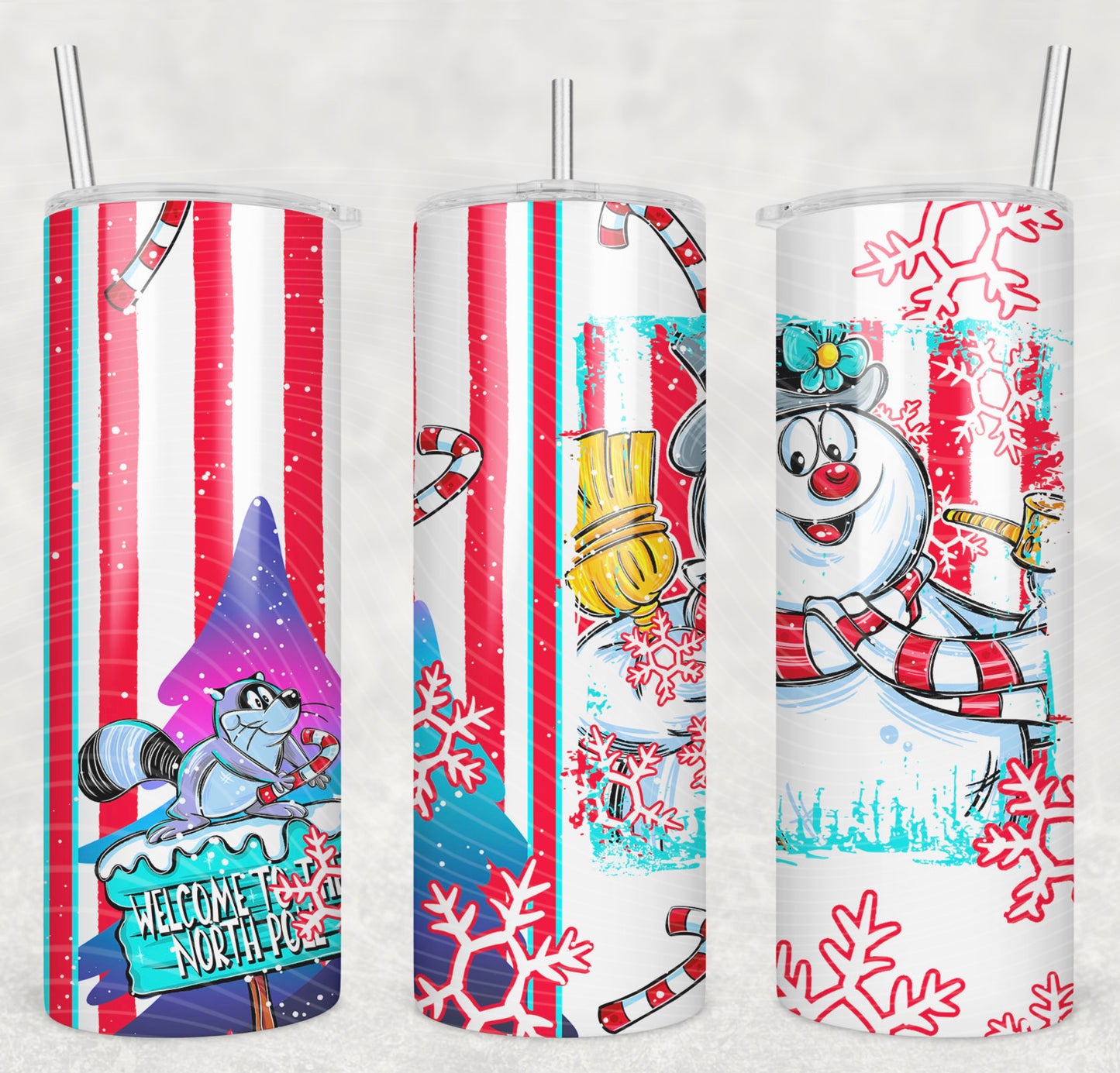 Christmas Frosty Snowman (Red Style) Tumbler Wrap