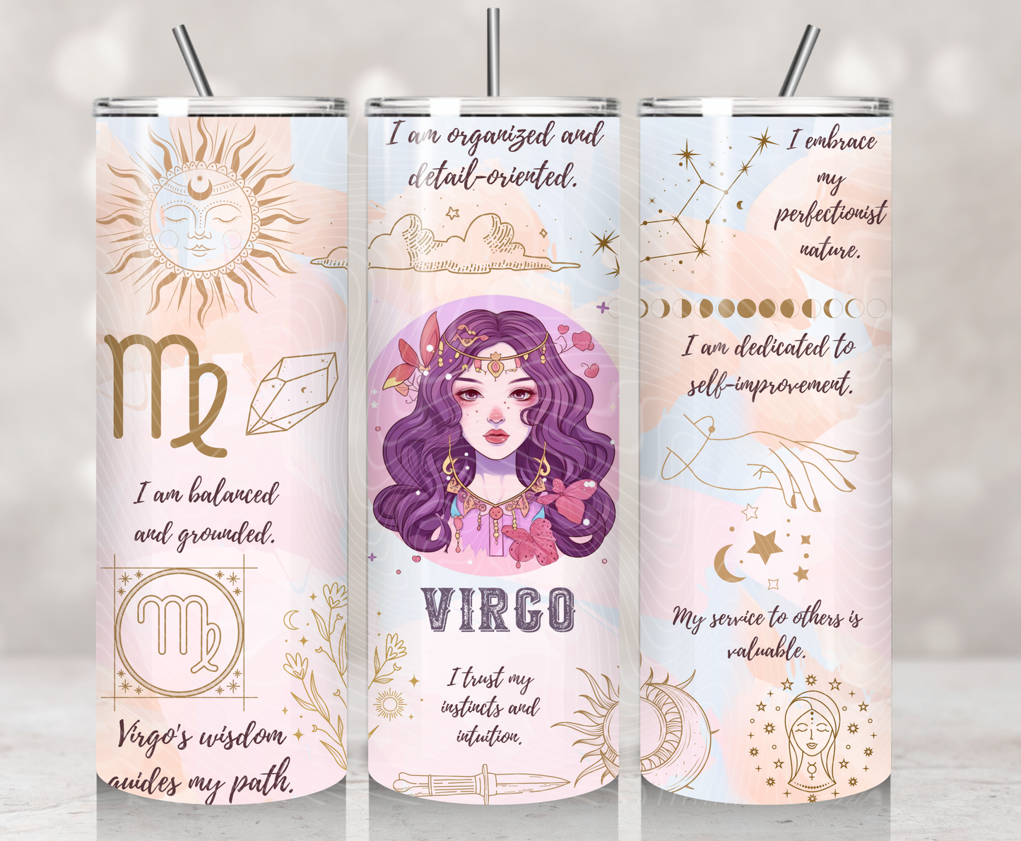 Zodiac Virgo Pastel Watercolors