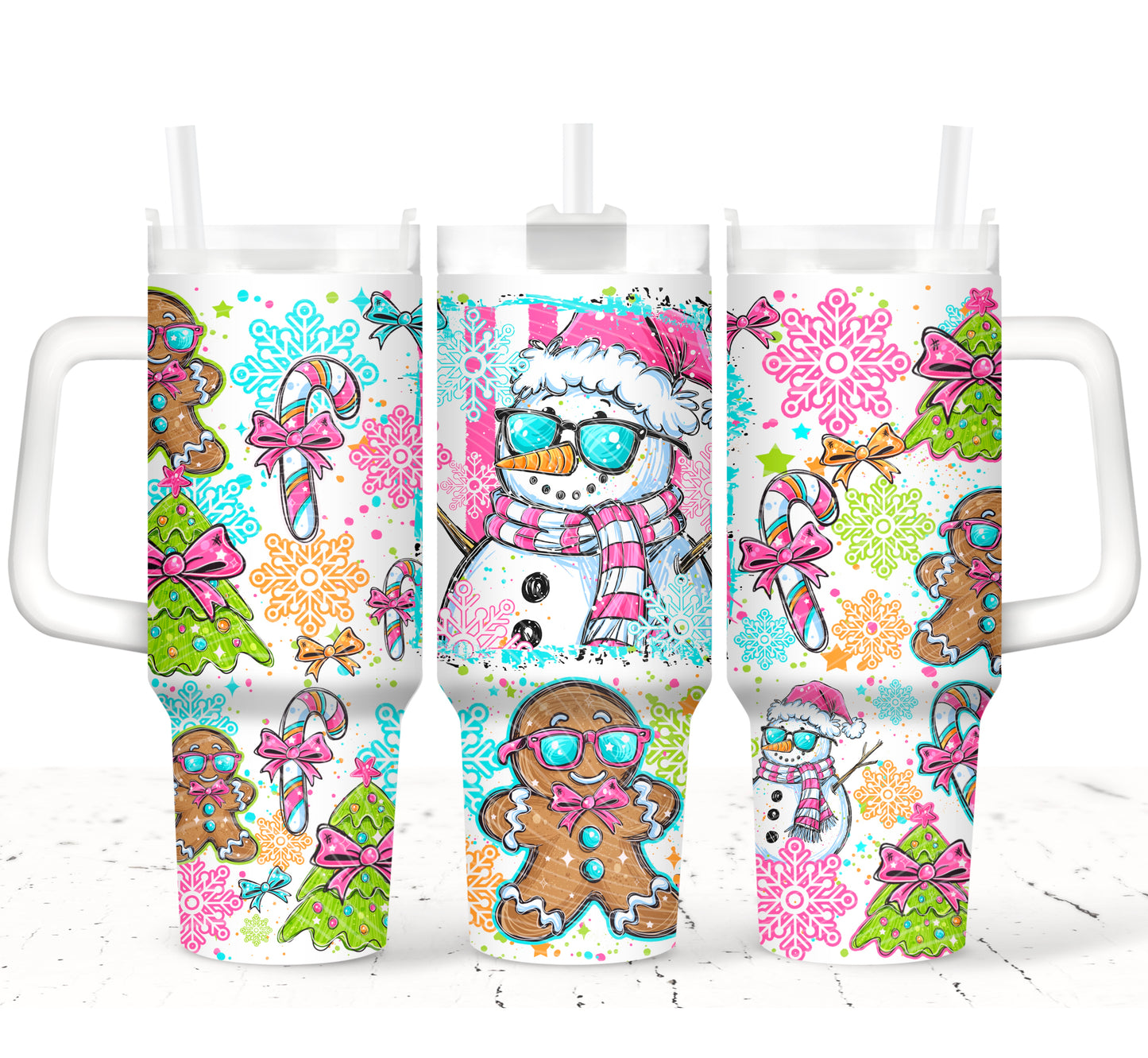 Cool Christmas Snowman 40 oz Tumbler Prints