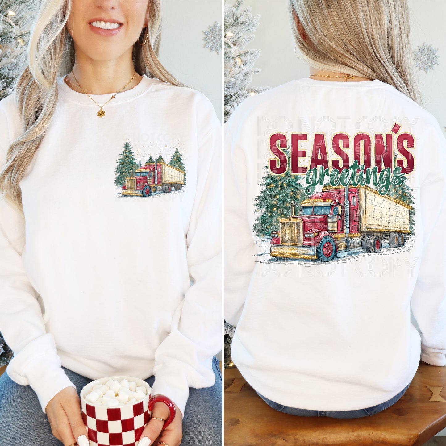 Season’s Greetings Big Rig Driver Style DTF Print