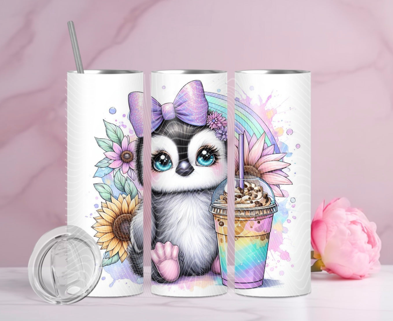 Cute Purple Pastel Penguin