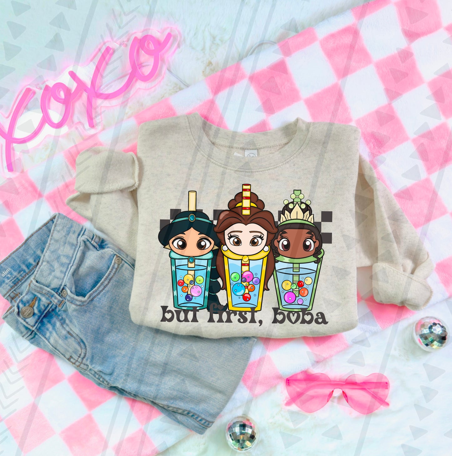 But First, Boba Princess Style 1 DTF Print