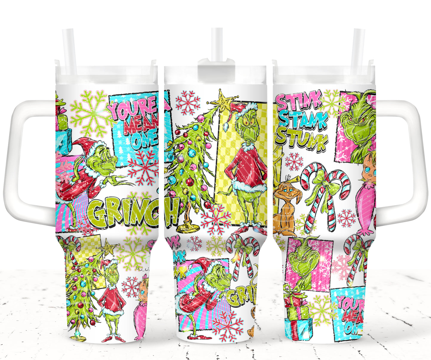 Christmas Stink Stank Grinch 40 oz Tumbler Print