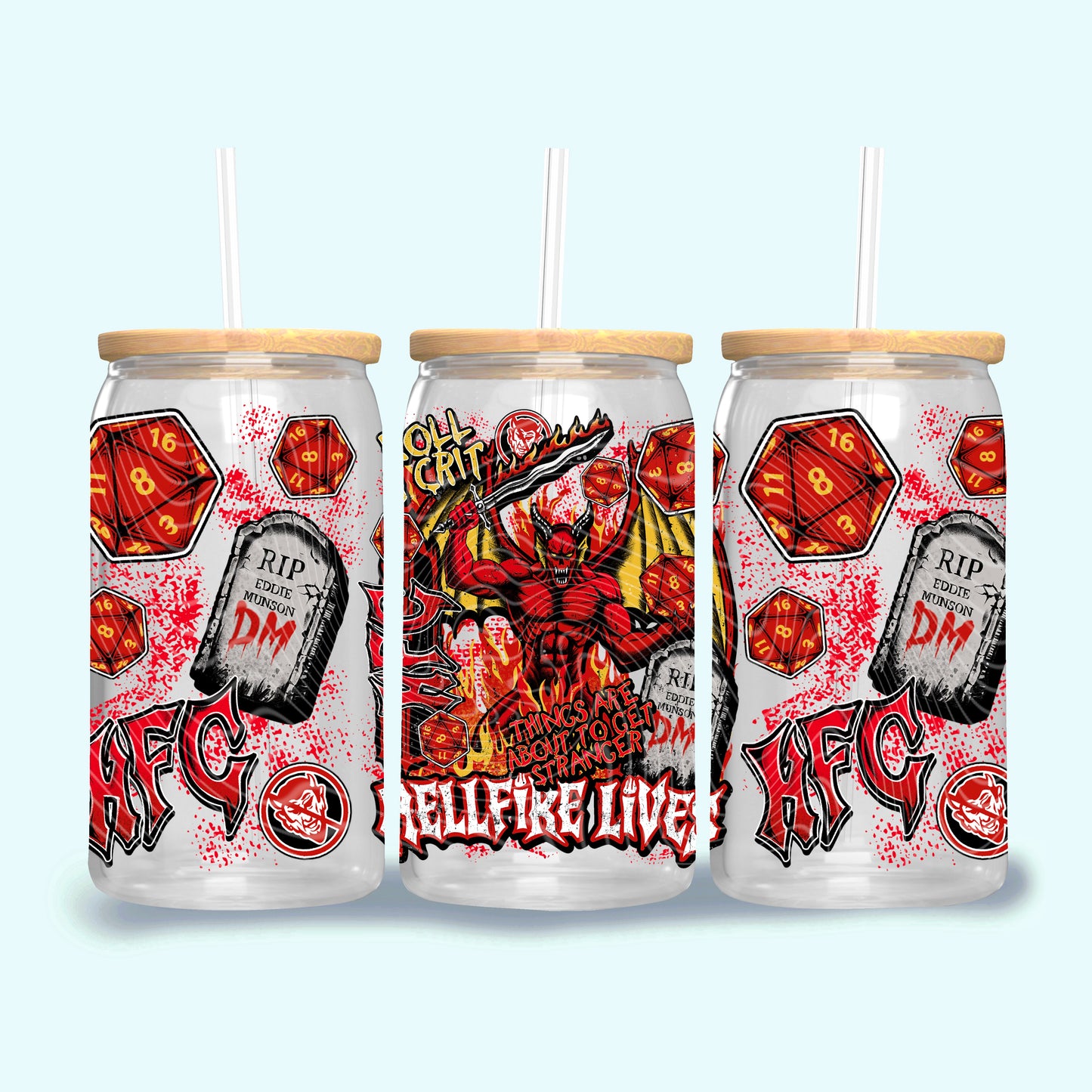 Hellfire Lives 16 oz Glass Wraps
