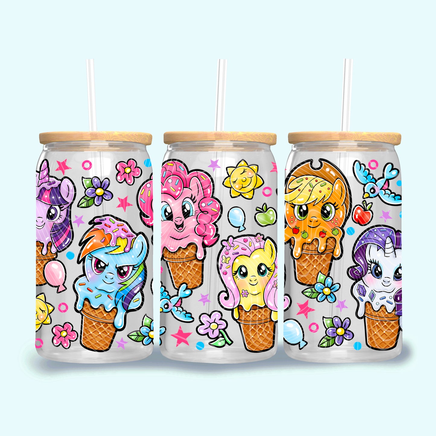 My Little Pony Ice Cream 16 oz Glass Wrap