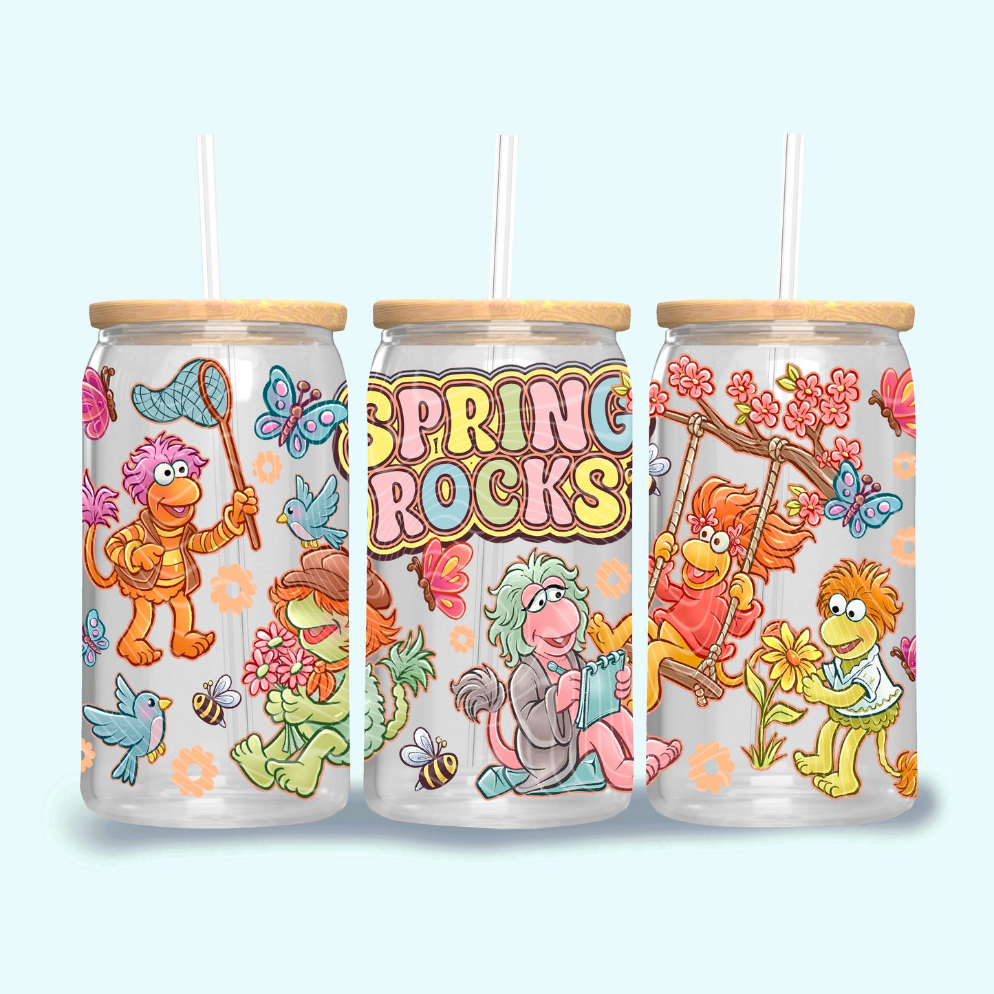 Spring Rocks 16 oz Glass Wraps