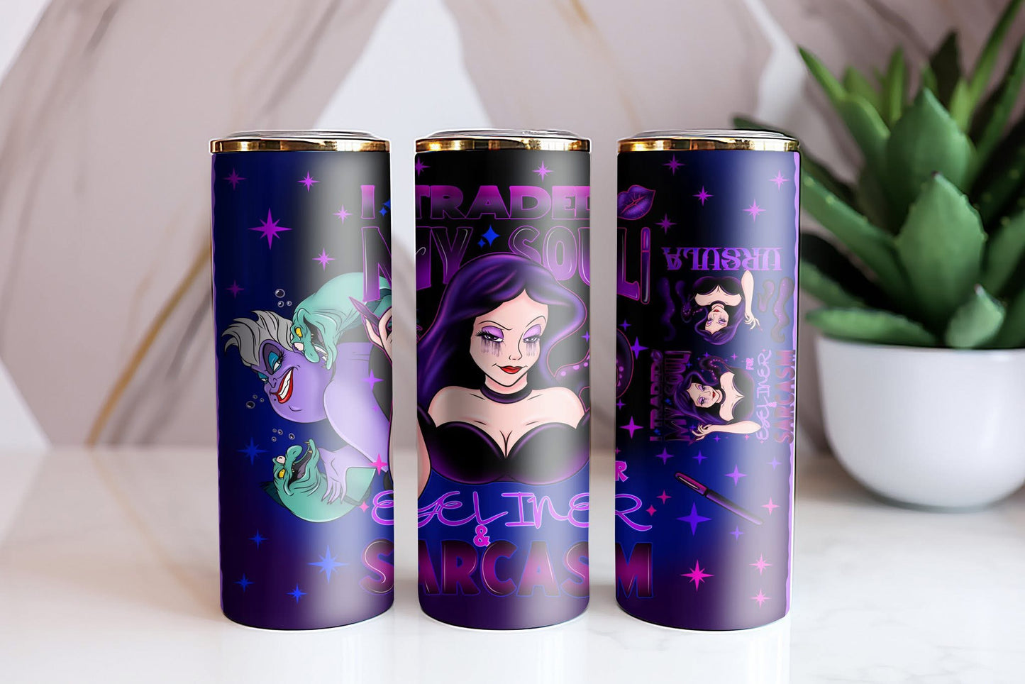 Traded For Eyeliner And Sarcasm Tumbler Wrap