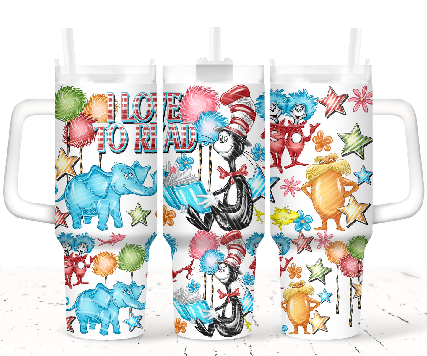 I Love To Read 40 oz Tumbler Prints