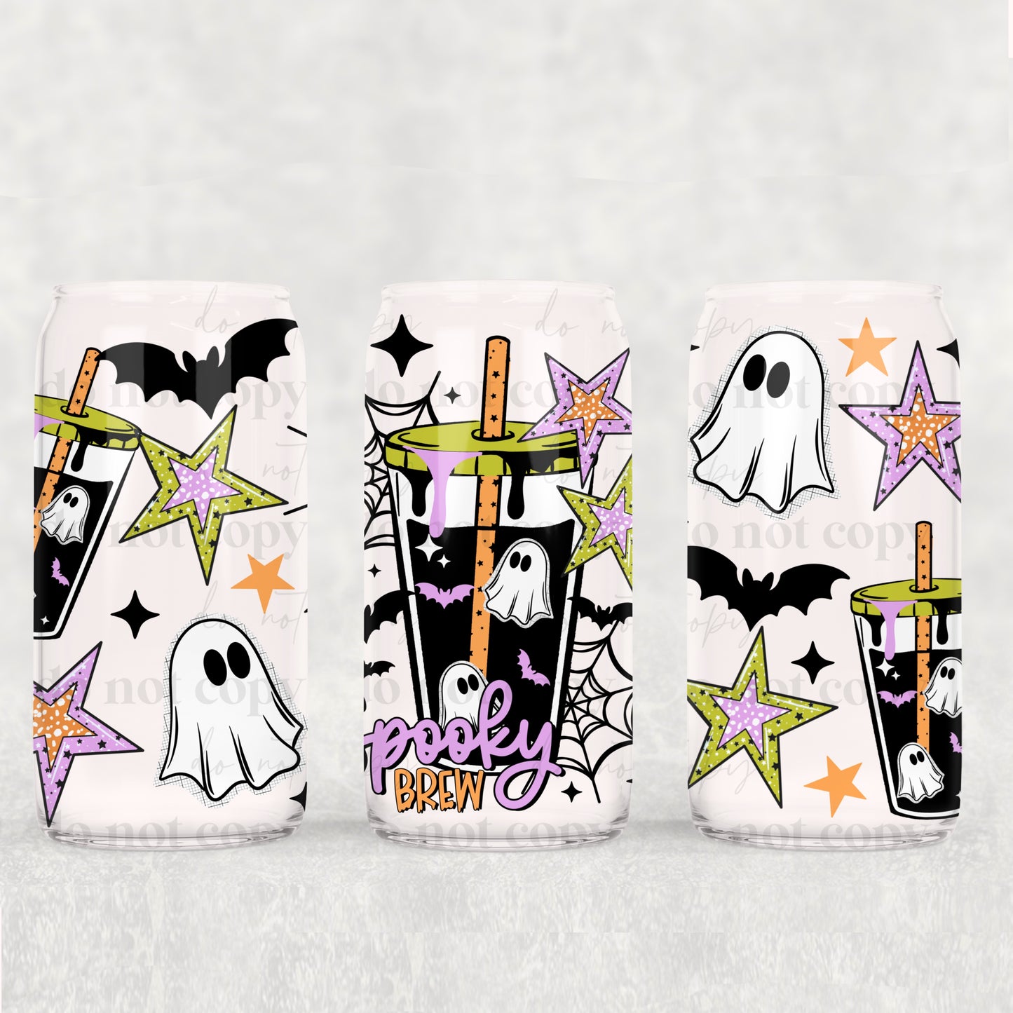 Spooky Brew 16 oz Glass Wrap