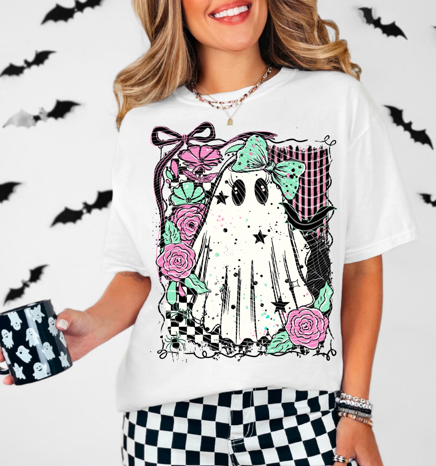 Pastel Floral Ghost DTF Prints