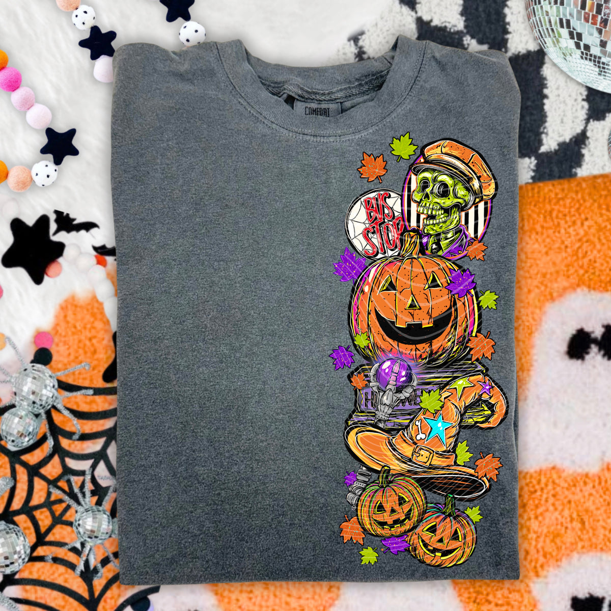 Halloween Town Bus Stop DTF Print