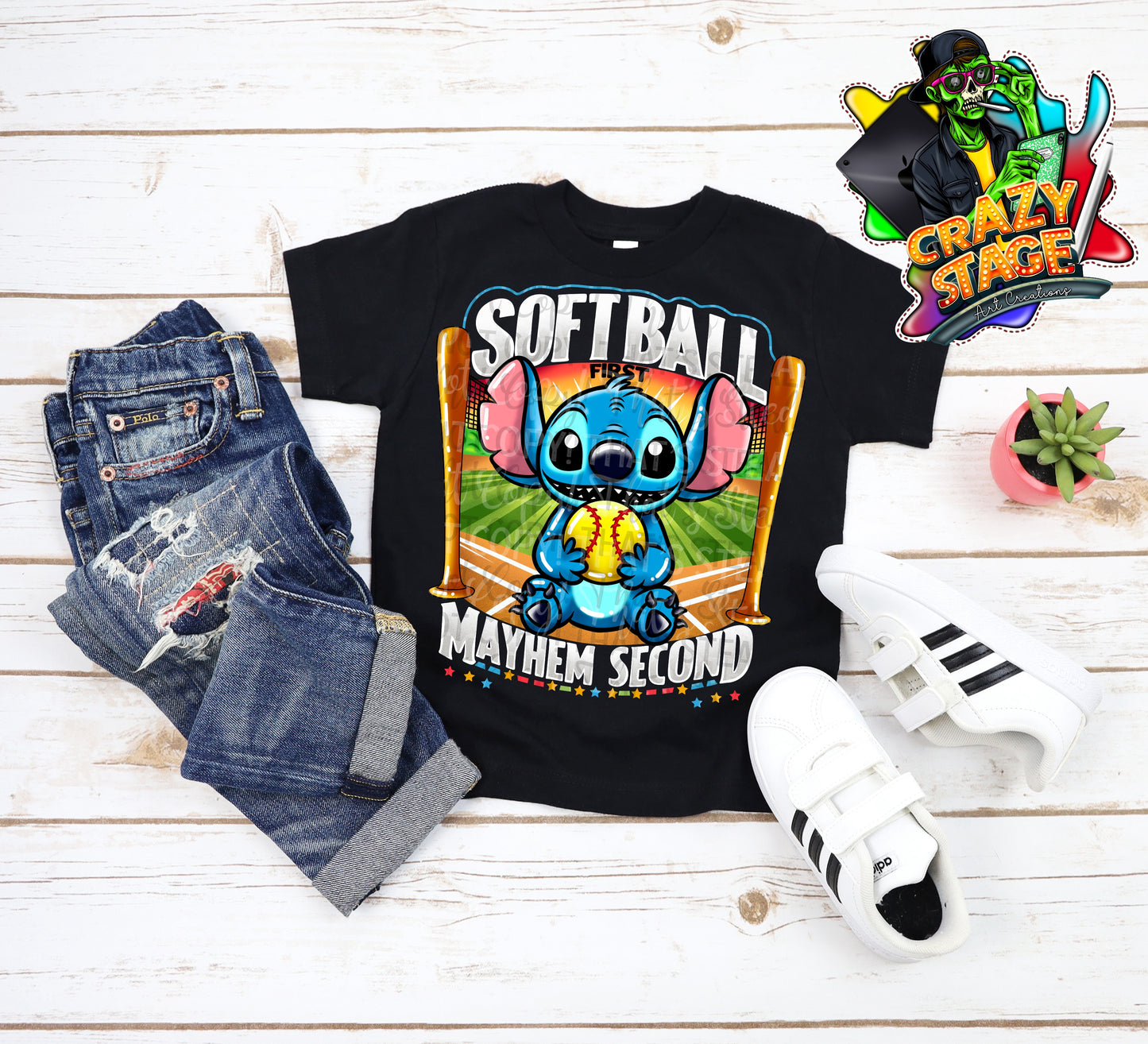 Softball First Mayhem Second DTF Prints