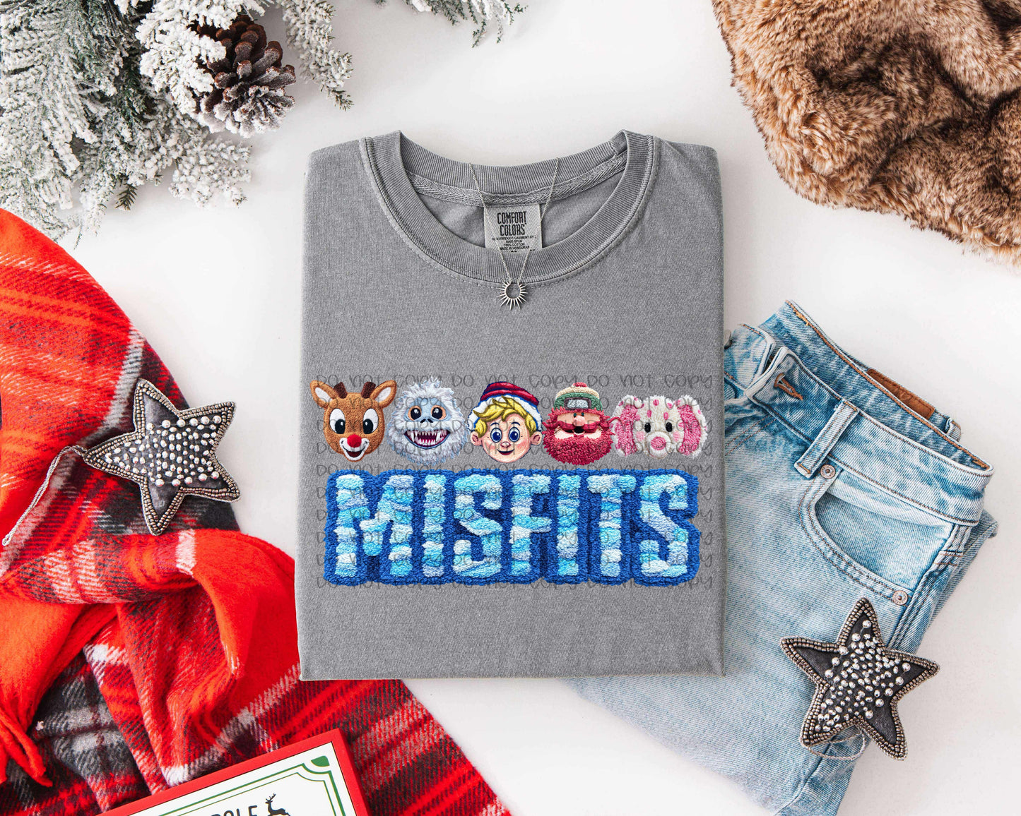Christmas Misfits Faux Yarn DTF Print