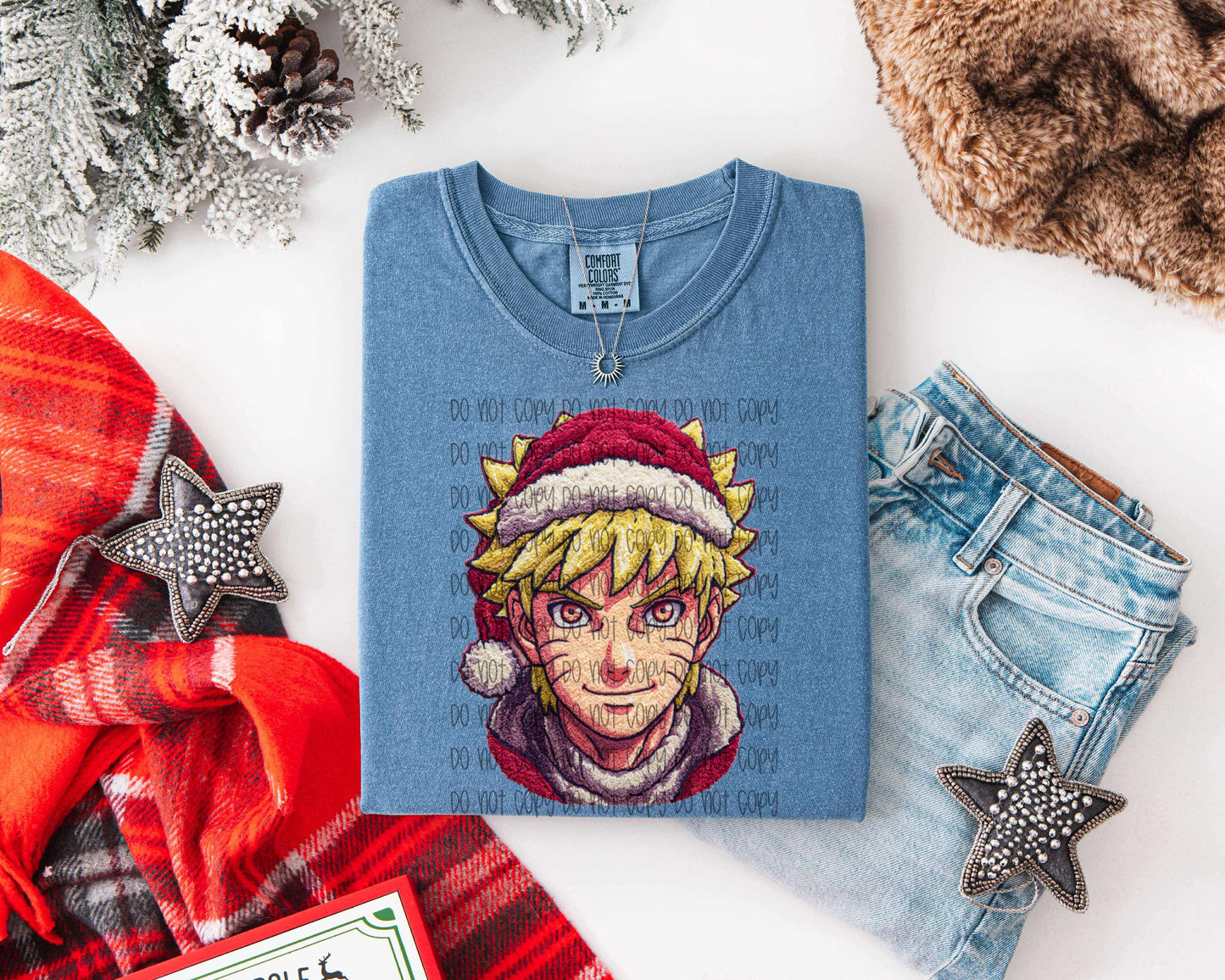 Christmas Naruto Faux Yarn DTF Print