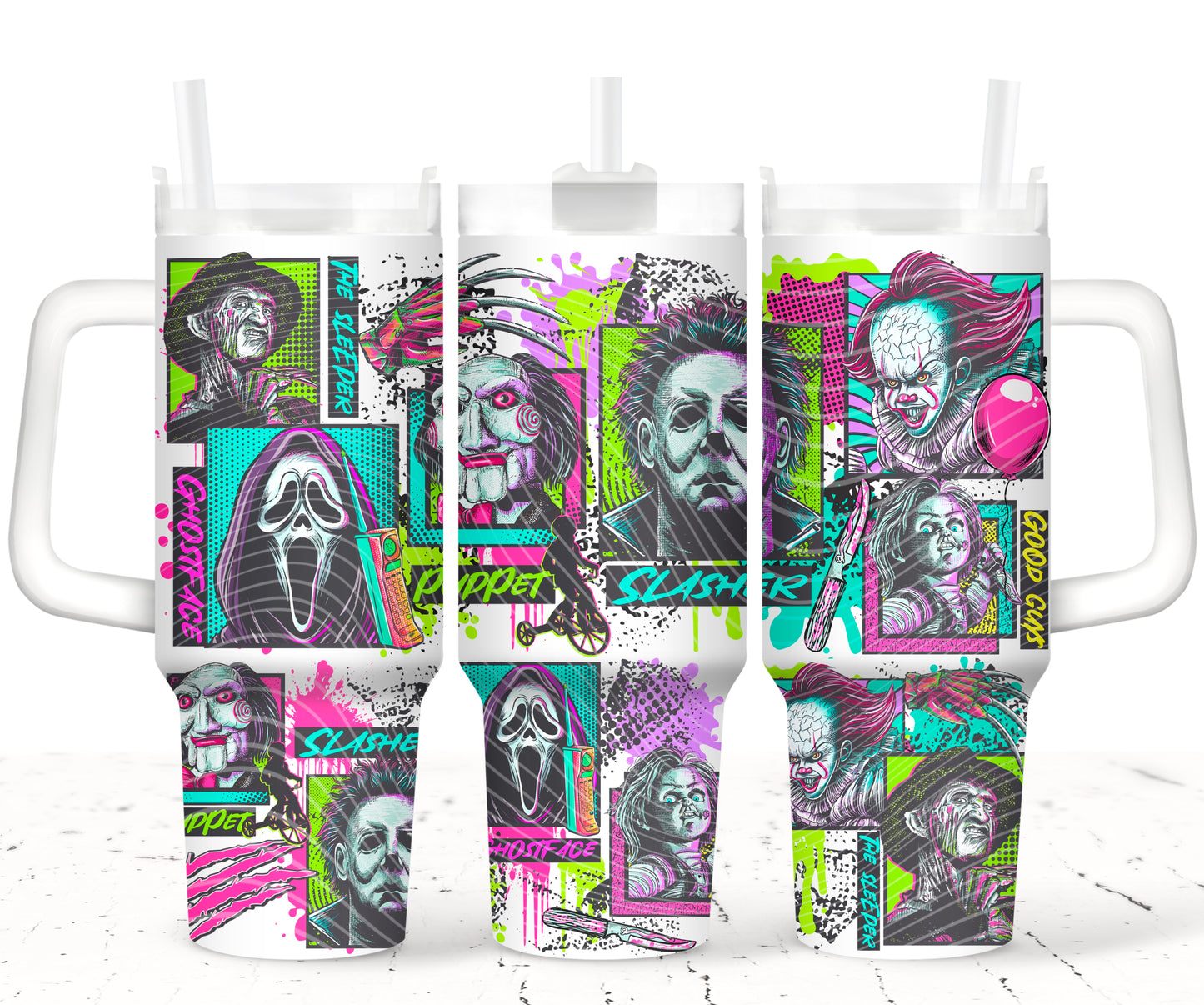 Horror Squad 40 oz Tumbler Prints