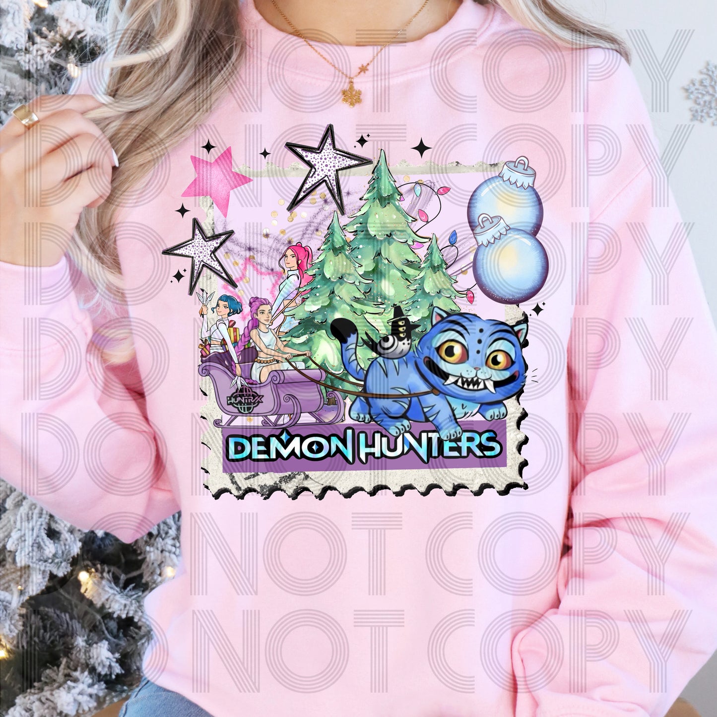 Christmas Demon Hunter Stamp DTF Prints