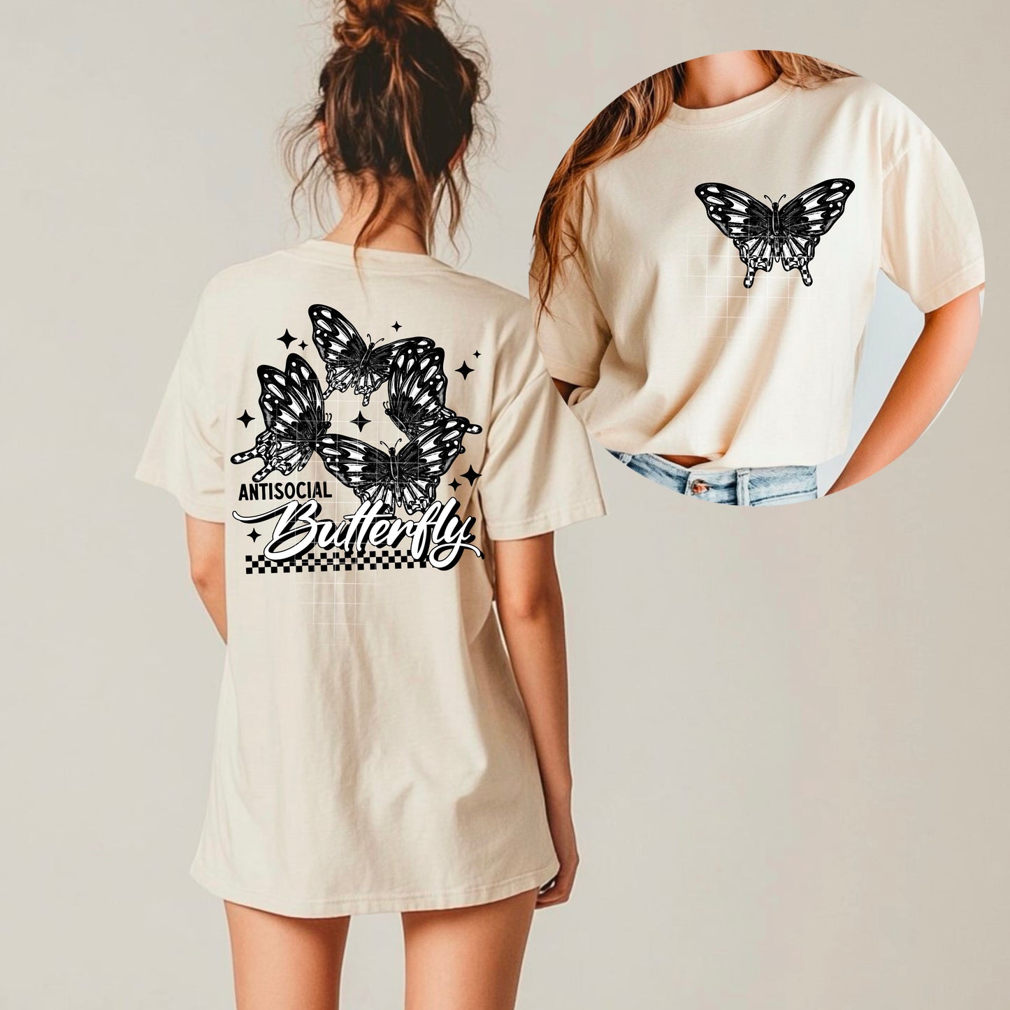 Antisocial Butterfly DTF Prints
