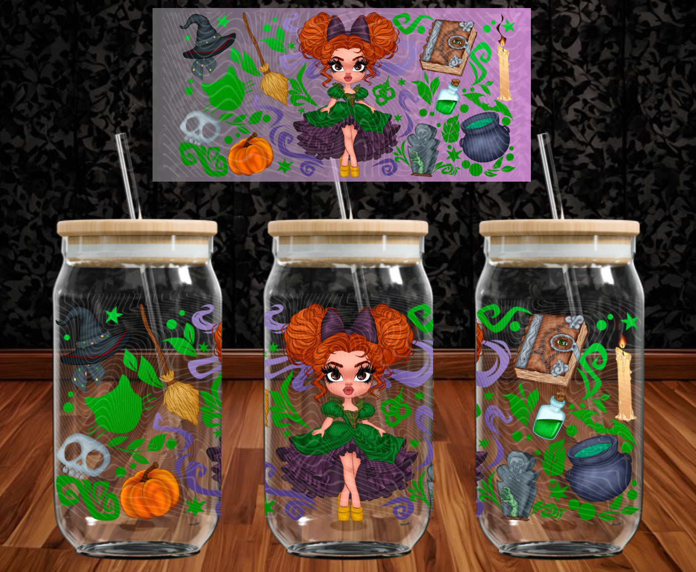 Hocus Winifred 16 oz Glass Wraps