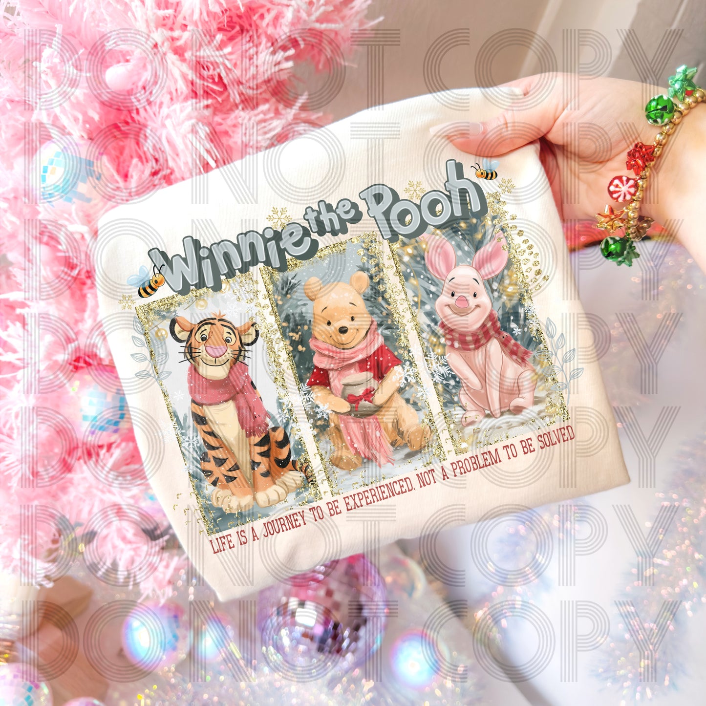 Christmas Pooh & Friends DTF Print