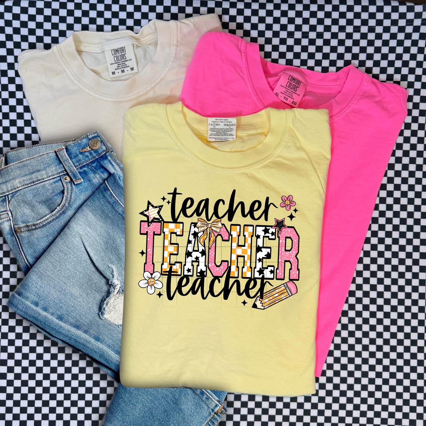 Teacher Teacher Teacher DTF Prints