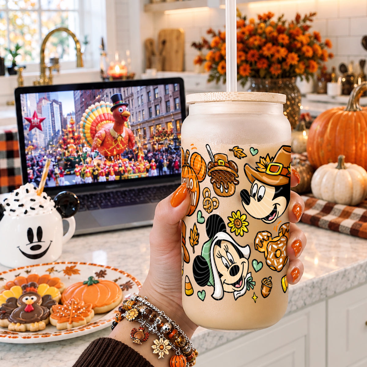 Magical Fall Vibes Doodle 16 oz Glass Wrap