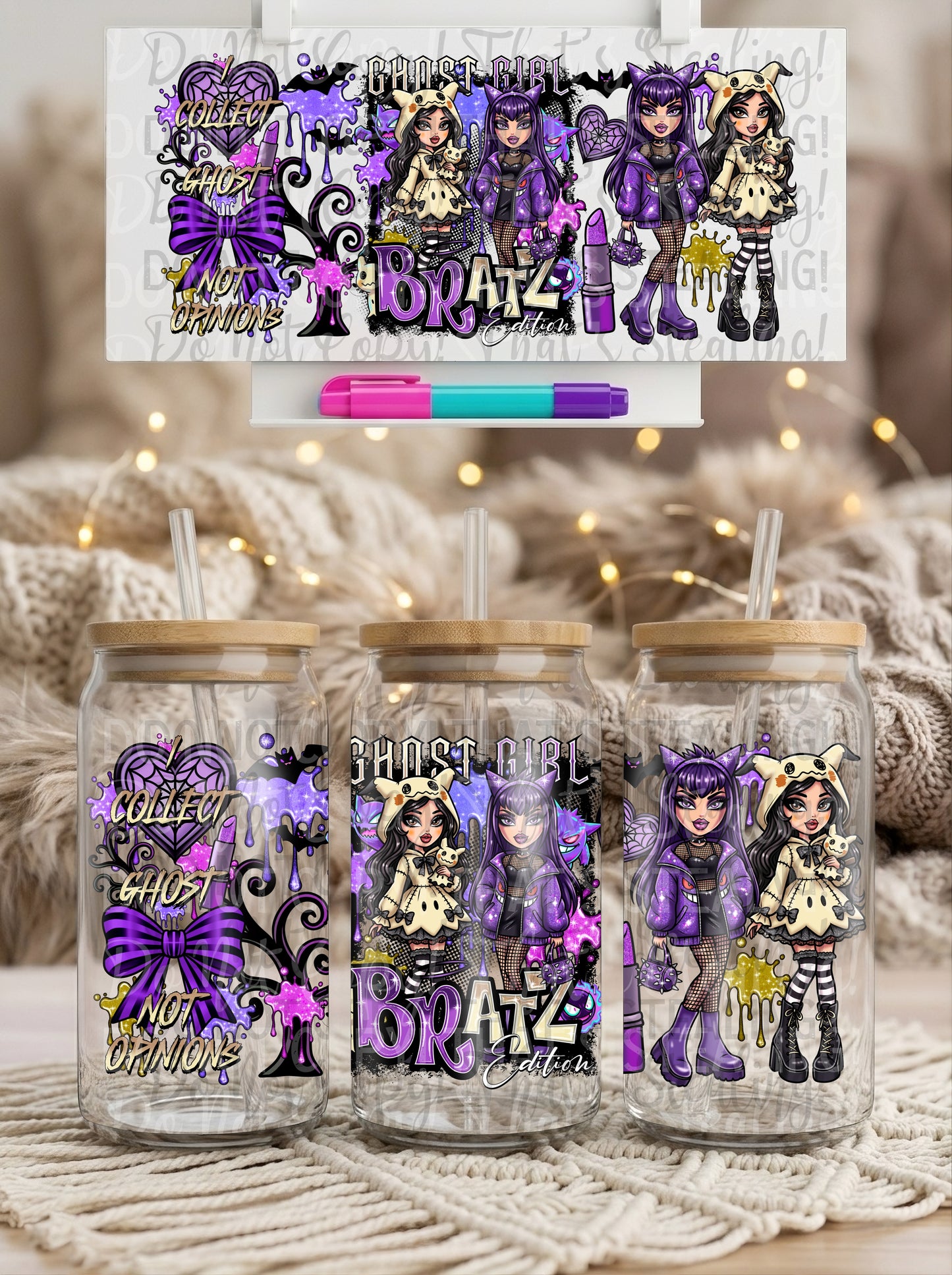 Ghost Girl Bratz 16 oz Glass Wrap