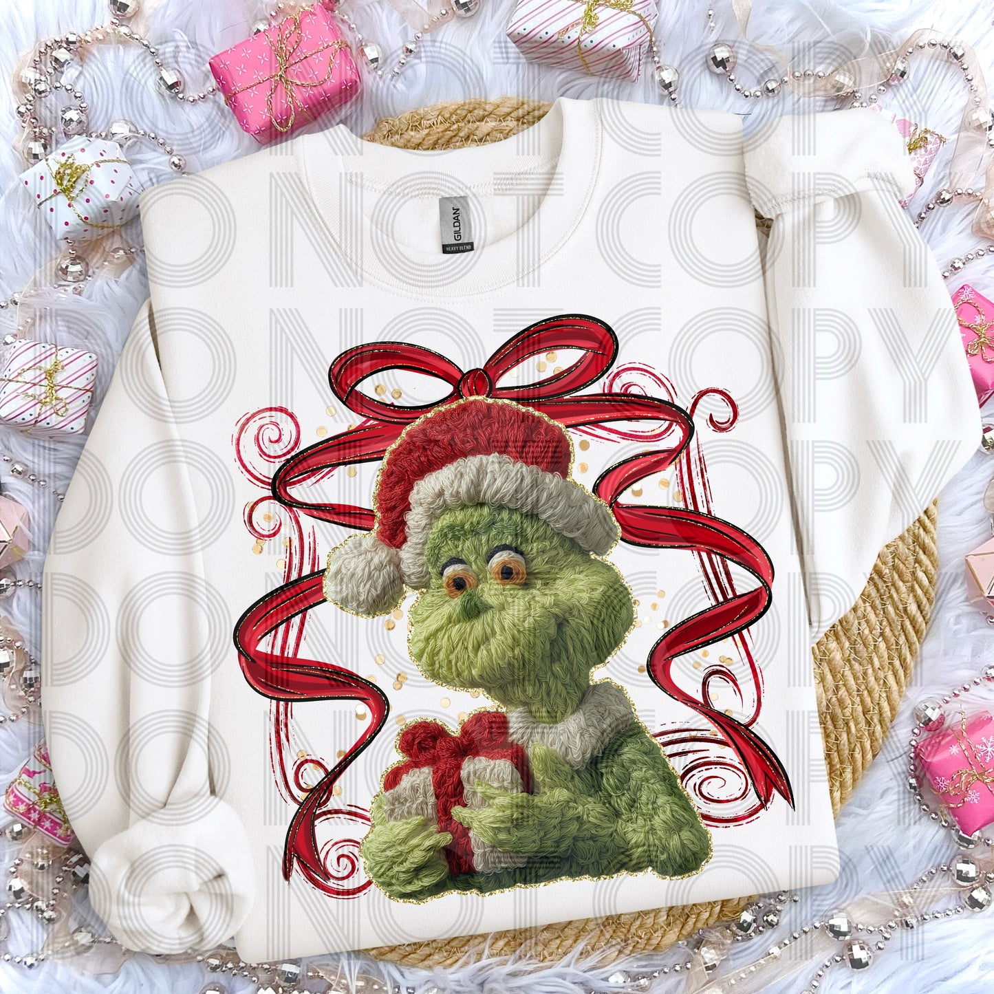 Christmas Grinch (Faux Yarn) DTF Prints