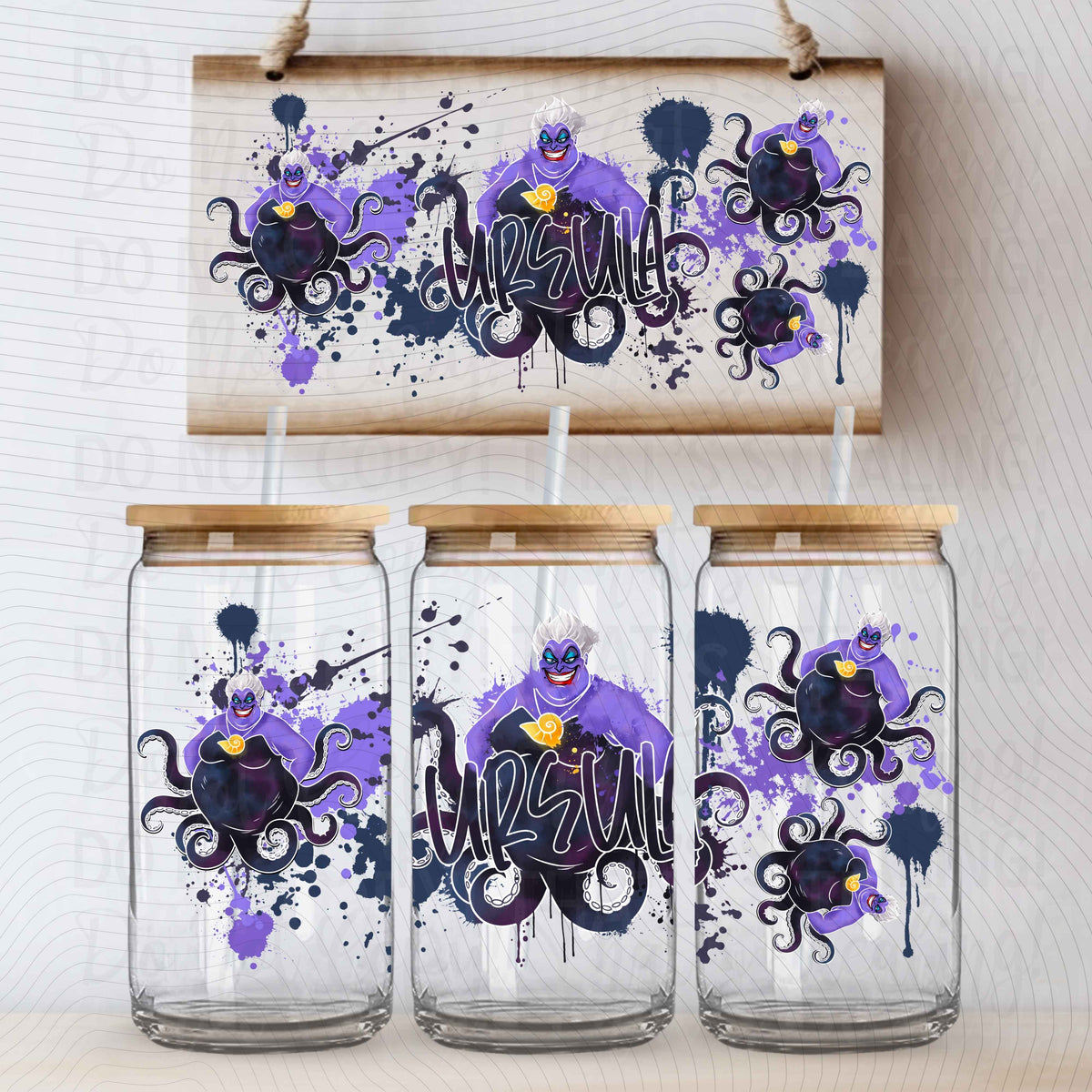 Paint Splatter Ursula 16 oz Glass Wrap