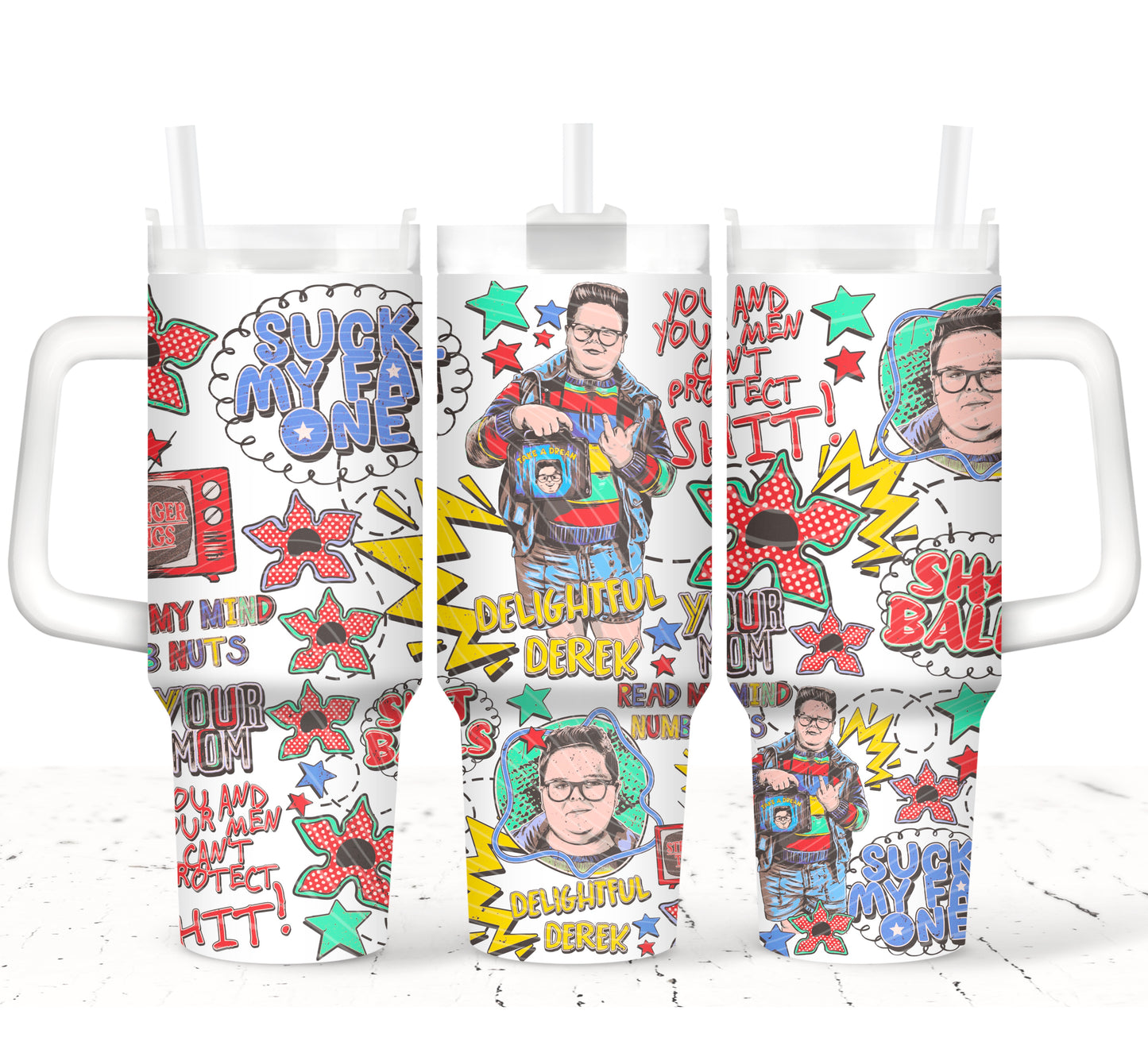 Delightful Derek Collage 40 oz Tumbler Print