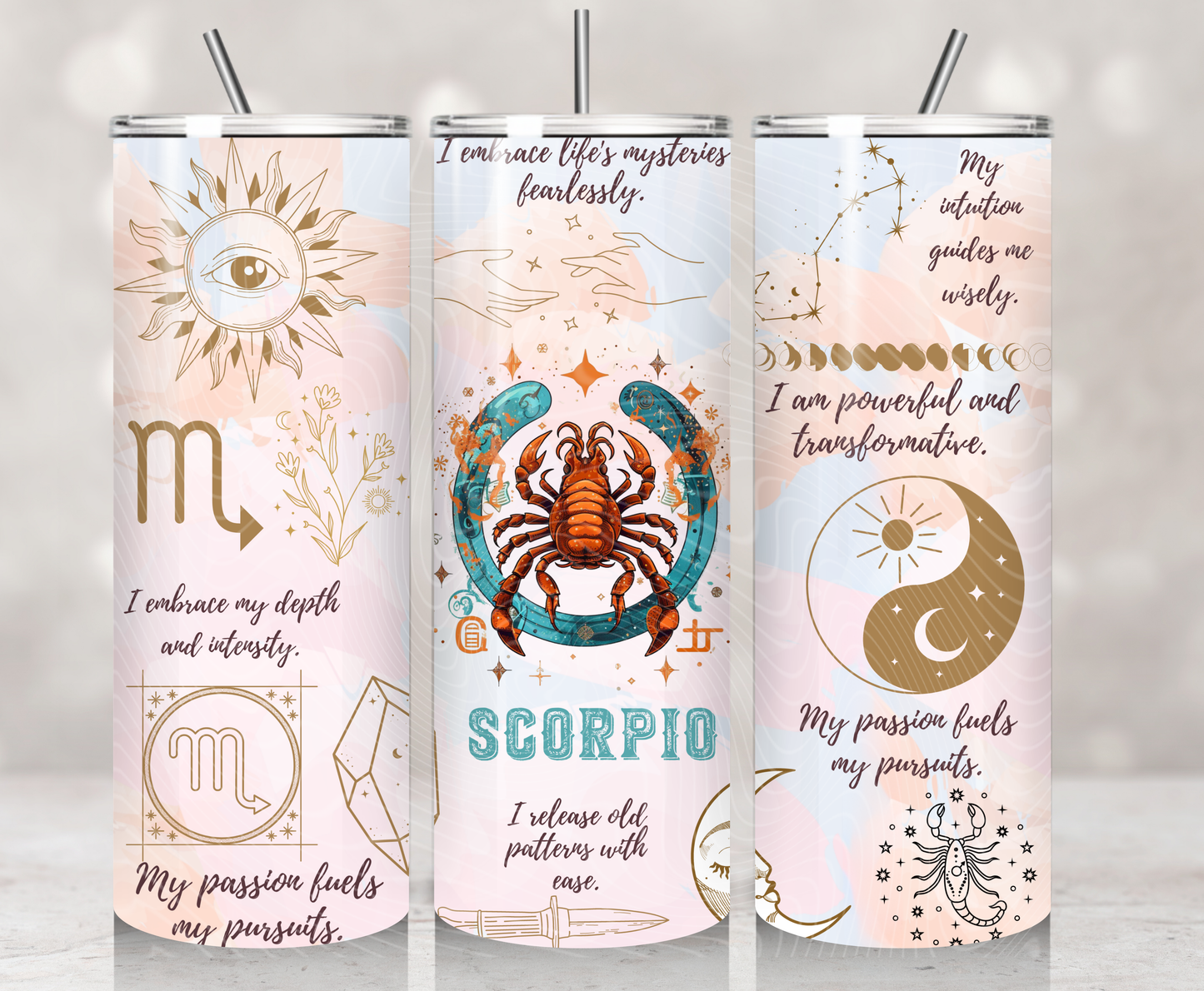 Zodiac Scorpio Pastel Watercolors