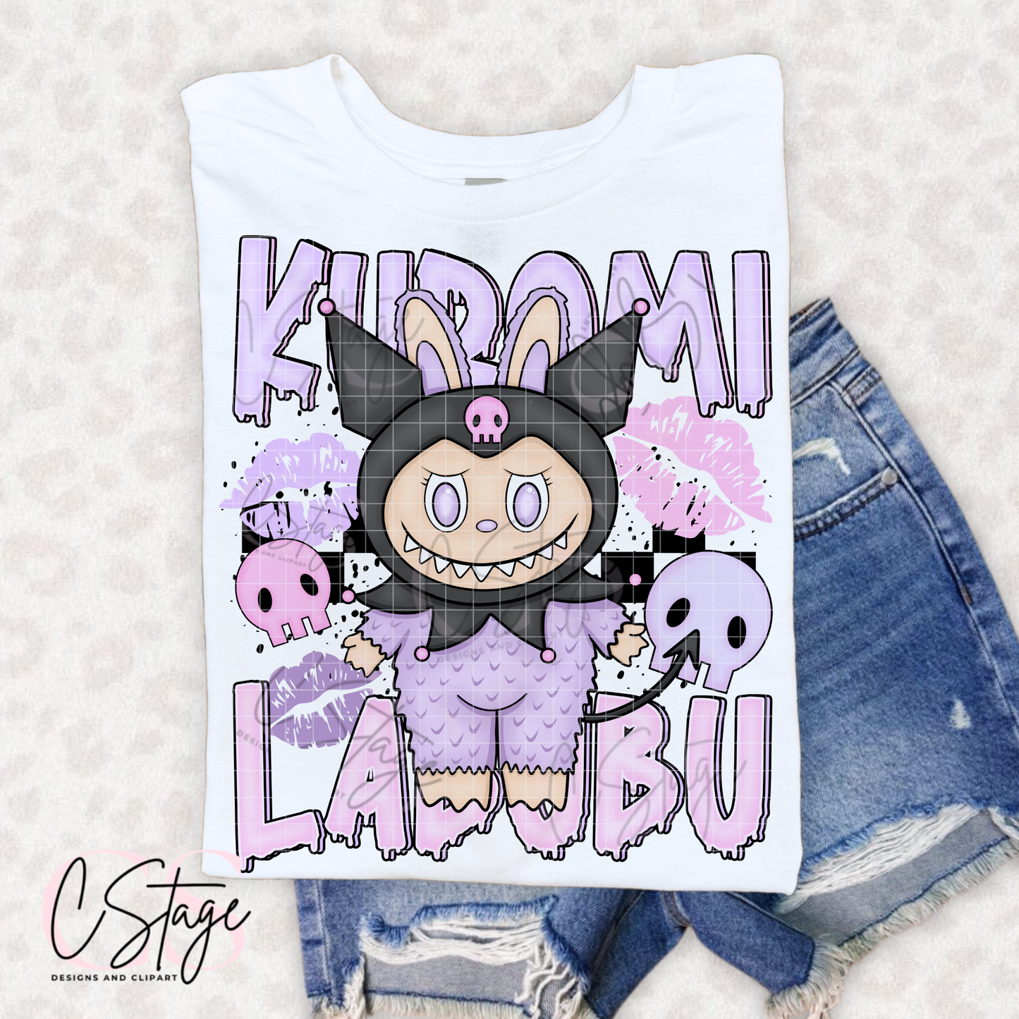 Kuromi Labubu DTF Prints