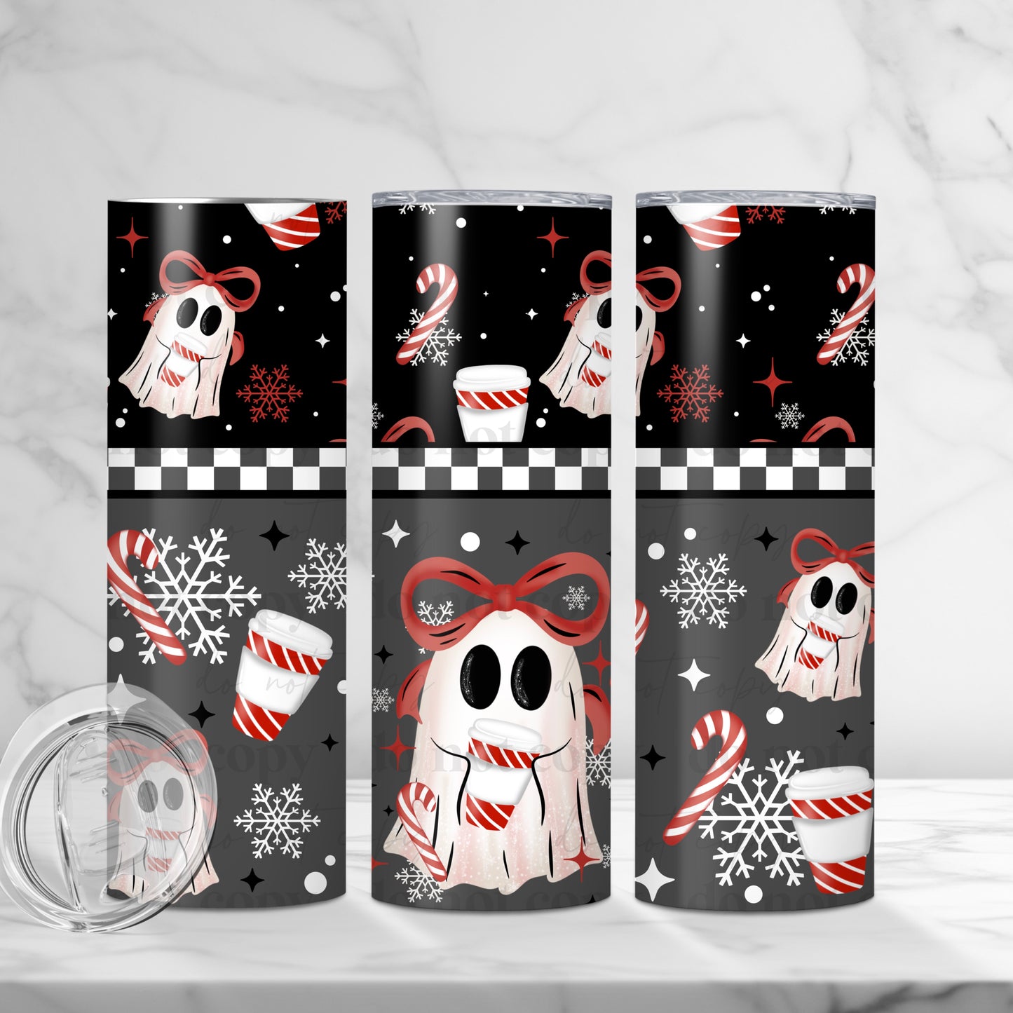 Coffee Bow Ghostie Tumbler Wrap