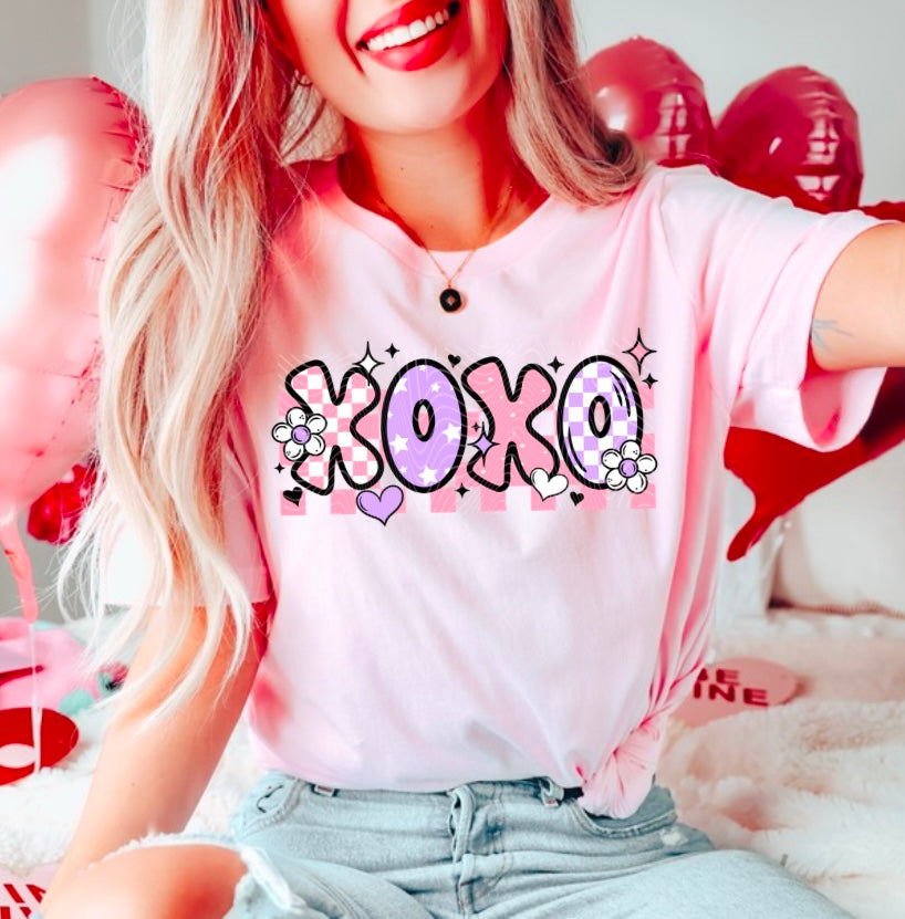 Cute XOXO Floral DTF Print