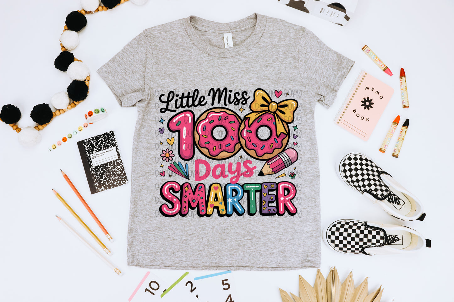Little Miss 100 Days Smarter DTF Prints