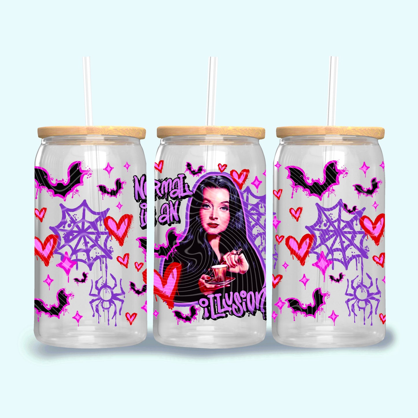 Normal Is An Illusion 16 oz Glass Can Wraps
