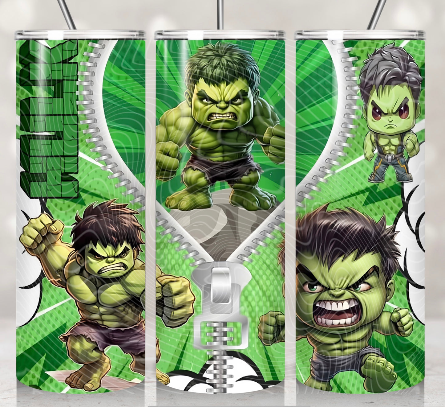 Green Smash Hero Zipper Design
