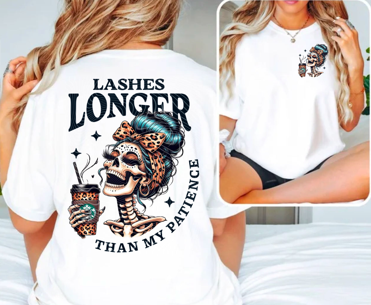 Lashes Longer Than My Patience (Black Font) DTF Print