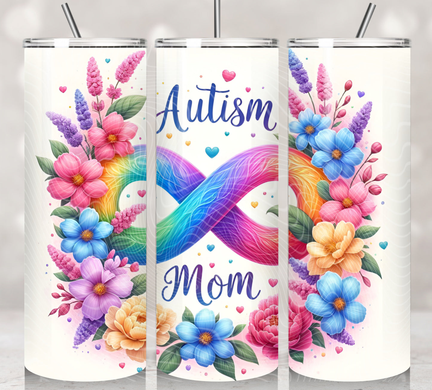 Autism Mom Colorful Floral