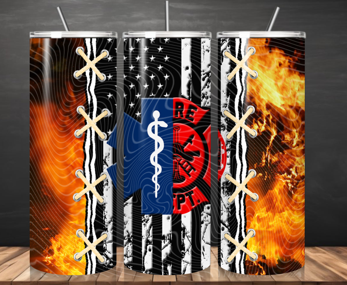 First Responder Firefighter Tumbler Wrap