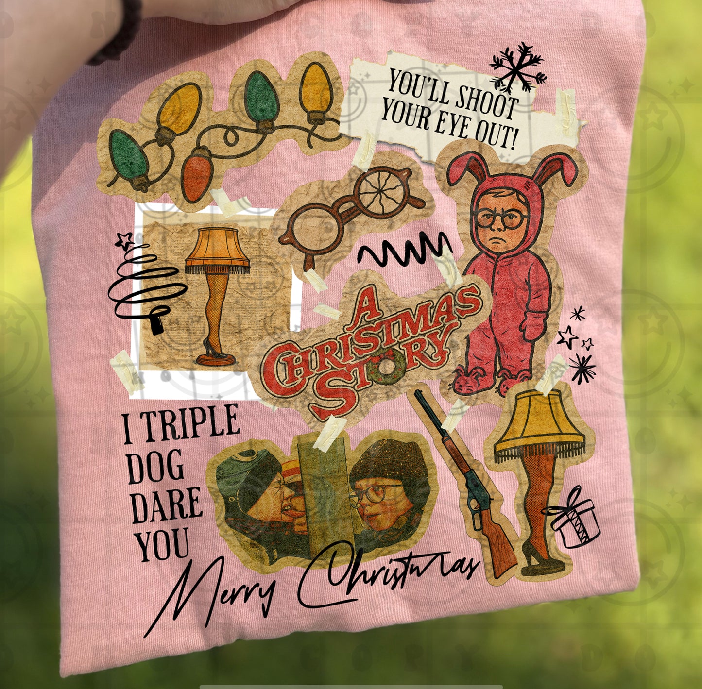 Vintage Christmas Movie Collage DTF Prints