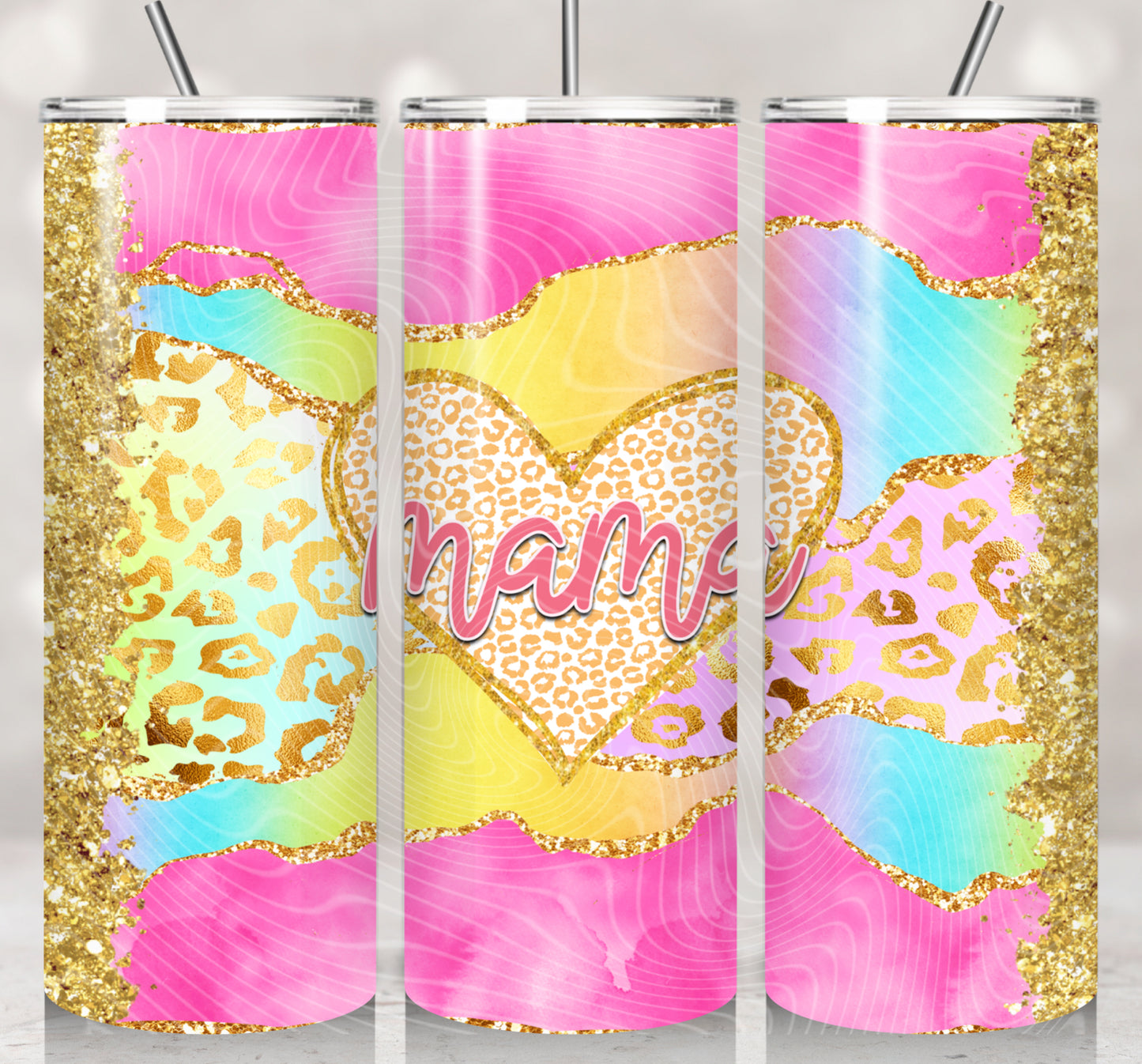 Mama Pink & Gold Leopard