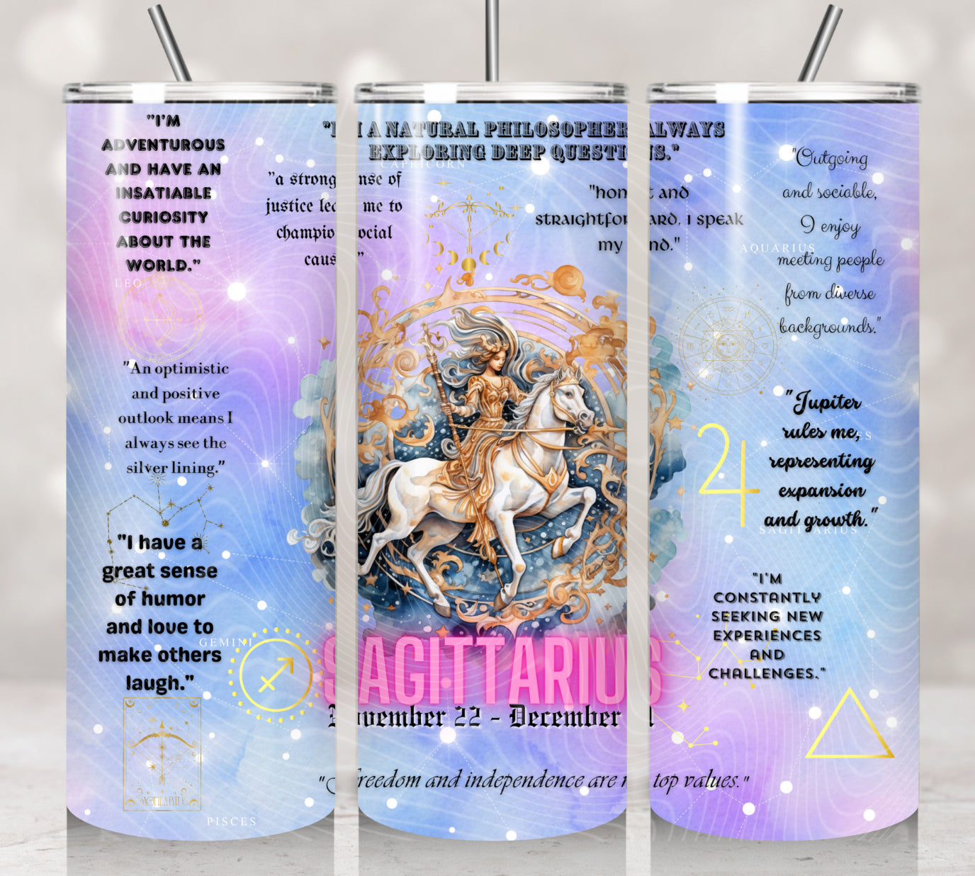 Zodiac Sagittarius Purple Watercolors