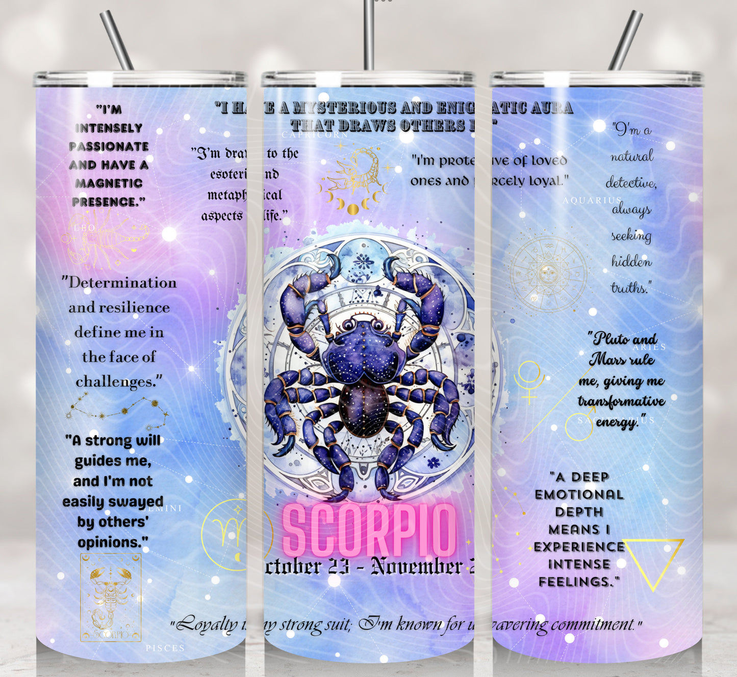 Zodiac Scorpio Purple Watercolors